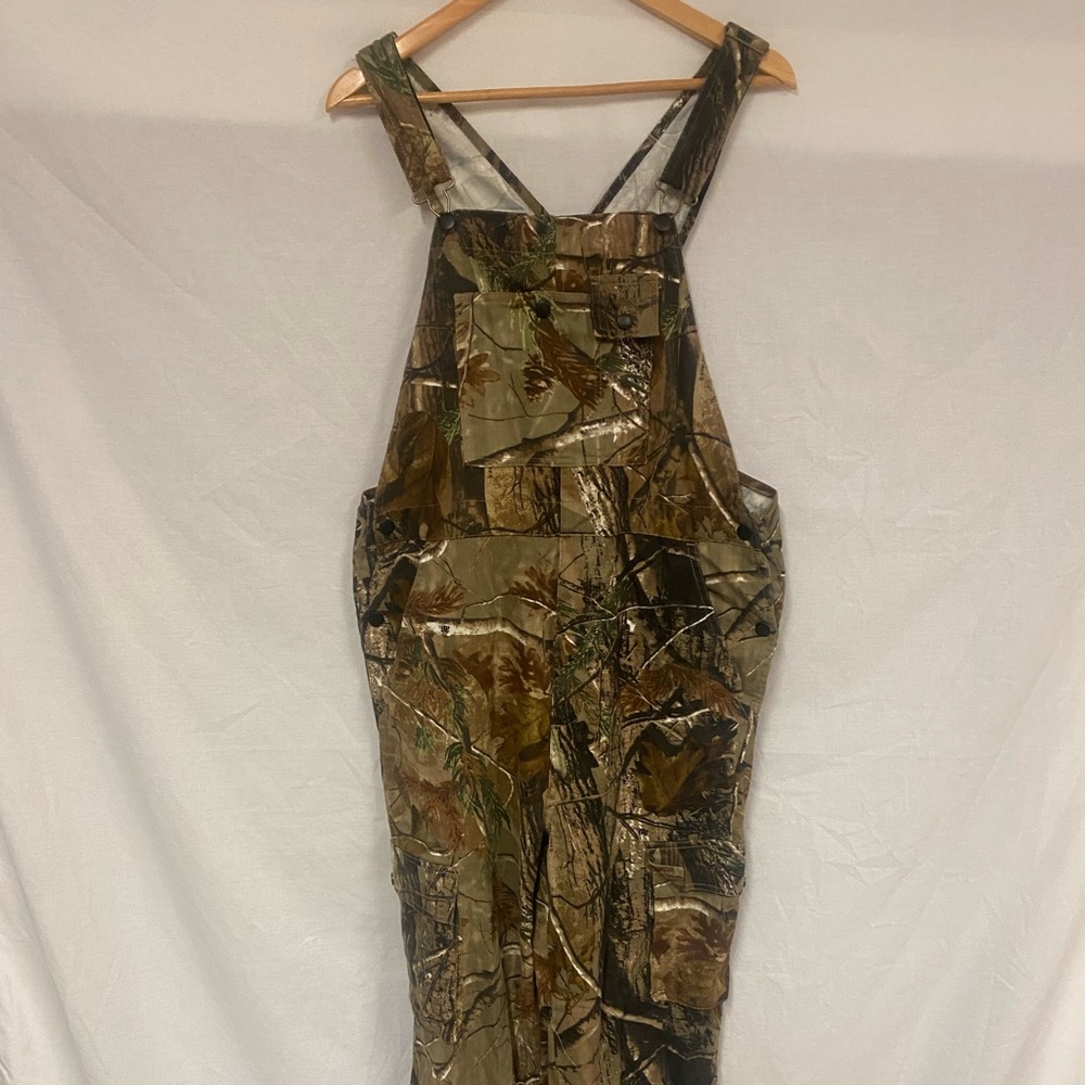 Real Tree Overalls Mens Size M (32-34) Camo Cargo Pocket Straight Leg